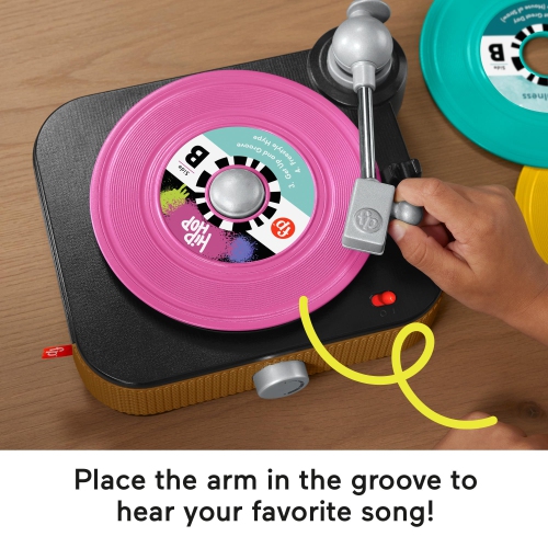 Fisher-Price Musical Toy, Rockin’ Record Player for Preschool Pretend Play for Kids Ages 3+ Year