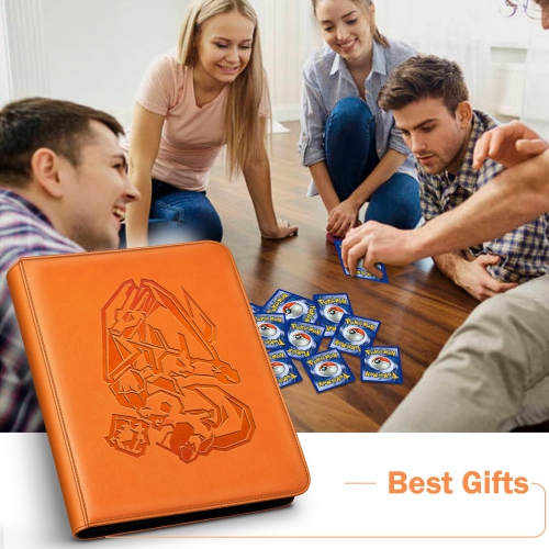 Douper 9 Pocket Cards Binder, 540 Cards Trading Cards Games Collection Holder Book Folder with Side-Loading Sleeves (O..