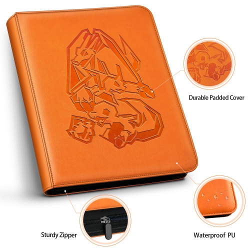 Douper 9 Pocket Cards Binder, 540 Cards Trading Cards Games Collection Holder Book Folder with Side-Loading Sleeves (O..