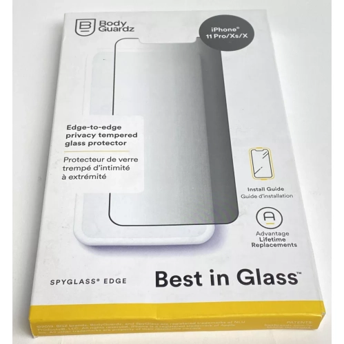 Protecteur d'écran en verre trempé Spyglass Edge Privacy de BodyGuardz - iPhone 11 Pro/Xs/X