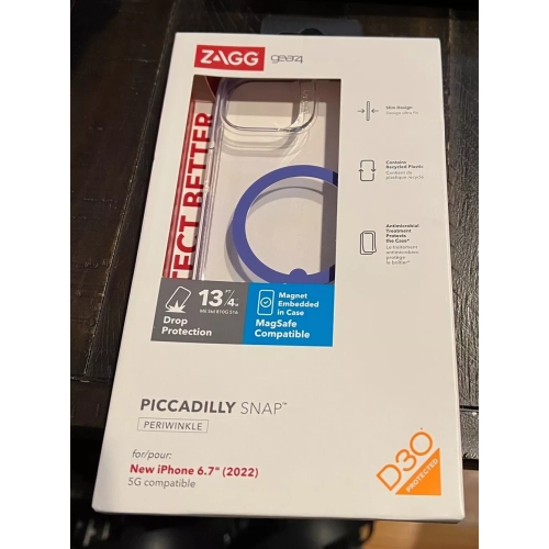 Zagg Gear4 Piccadilly Snap Periwinkle with Magsafe Purple Case for iPhone 14 Plus 5G