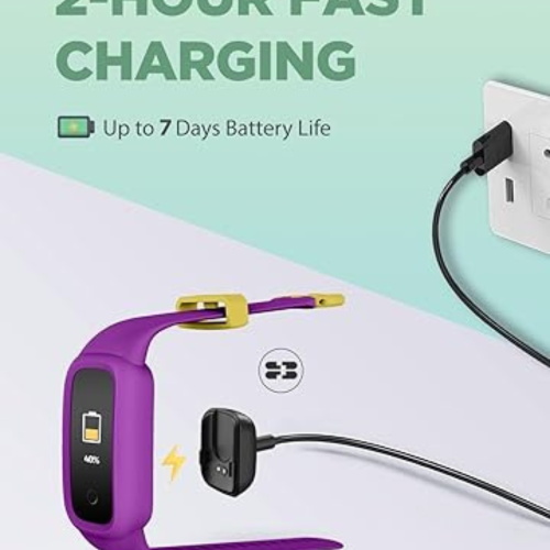 BIGGERFIVE Vigor 2 L Kids Fitness Tracker Watch for Boys Girls Ages 5-15, Activity Tracker, Heart Rate Sleep Monitor, IP68 Waterproof, Pedometer,