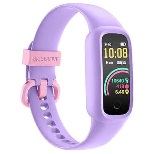 BIGGERFIVE Vigor 2 L Kids Fitness Tracker Watch for Boys Girls Ages 5-15, Activity Tracker, Heart Rate Sleep Monitor, IP68 Waterproof, Pedometer, Cal