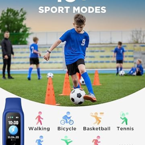 BIGGERFIVE Vigor 2 L Kids Fitness Tracker Watch for Boys Girls Ages 5-15, Activity Tracker, Heart Rate Sleep Monitor, IP68 Waterproof, Pedometer,