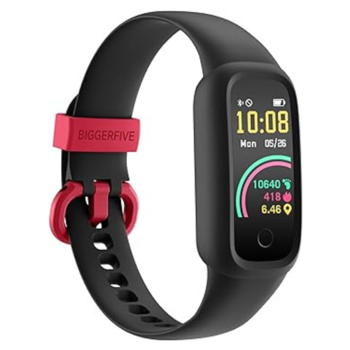 BIGGERFIVE Vigor 2 L Kids Fitness Tracker Watch for Boys Girls Ages 5-15, Activity Tracker, Heart Rate Sleep Monitor, IP68 Waterproof, Pedometer, Cal