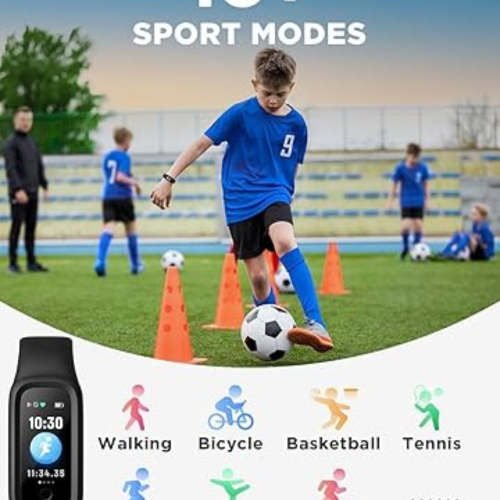 BIGGERFIVE Vigor 2 L Kids Fitness Tracker Watch for Boys Girls Ages 5-15, Activity Tracker, Heart Rate Sleep Monitor, IP68 Waterproof, Pedometer,