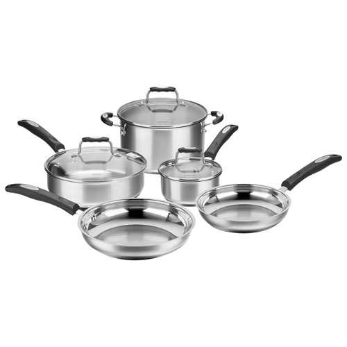 Image 1 de 2.. Batterie de cuisine de 8 pièces en acier inoxydable de Cuisinart - Argenté