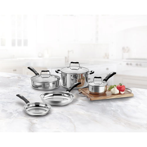 Cuisinart 8-Piece Stainless Steel Cookware Set - Silver
