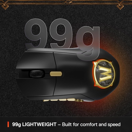 SteelSeries Aerox 9 Wireless: World of Warcraft Edition, Free in-Game Item, MMO Gaming Mouse , 18 Programmable Buttons, Lightweight, Bluetooth/2.4GHz