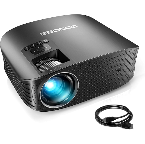 Open Box -GooDee 3600L Outdoor Movie Projector with 200" LCD Display, Support 1080P, Compatible with Fire TV Stick, PS4, HDMI, VGA, AV and USB