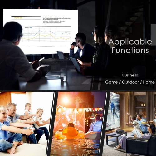 Open Box -GooDee 3600L Outdoor Movie Projector with 200" LCD Display, Support 1080P, Compatible with Fire TV Stick, PS4, HDMI, VGA, AV and USB