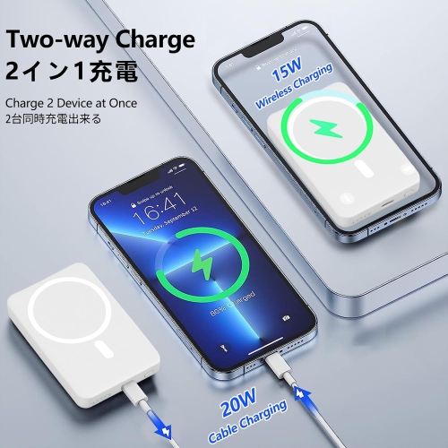 Mag-Safe y Pack,5000mAh Magnetic Power Bank with USB C PD 20W Ultra Fast Charging Portable