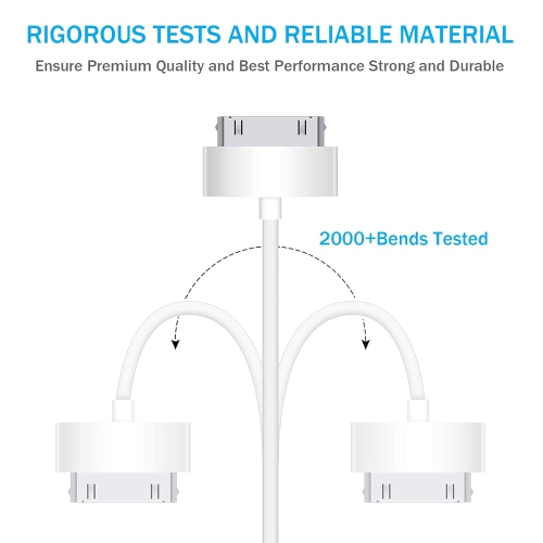 30-Pin to USB Cable, 2 Pack 30 Pin USB Sync Charging Cable, Old Phone Charger Compatible for Phone 4/4s, Phone 3G/3GS,