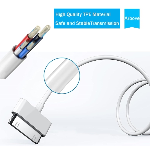 30-Pin to USB Cable, 2 Pack 30 Pin USB Sync Charging Cable, Old Phone Charger Compatible for Phone 4/4s, Phone 3G/3GS,