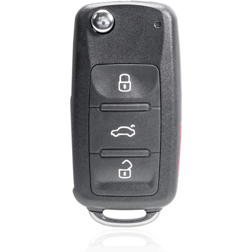 UNIFIZZ  4 Buttons Replacement Replacement Keyless Entry Remote Car Key Fob for Nbg010180T Volkswagen- Golf Gti In Black