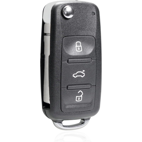 4 Buttons Replacement Replacement Keyless Entry Remote Car Key Fob Black for NBG010180T Volkswagen- Golf GTI