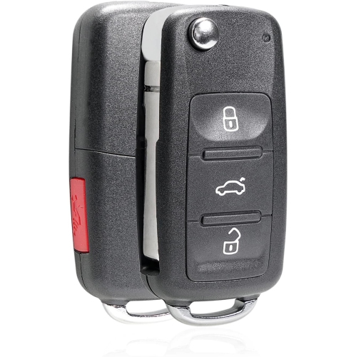 4 Buttons Replacement Replacement Keyless Entry Remote Car Key Fob Black for NBG010180T Volkswagen- Golf GTI