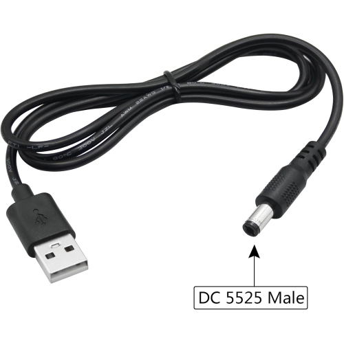 2Pcs USB to DC 5.5mm x 2.5mm Power Cord 3FT, USB 2.0 A Male to DC 5.5mm x 2.5mm Male Plug 5V 3A Power Charging Cable,