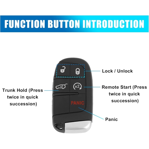 New Car Replacement Key Fob Shell Case Black M3N-40821302 for Jeep Grand Cherokee 2014-2018 Comp