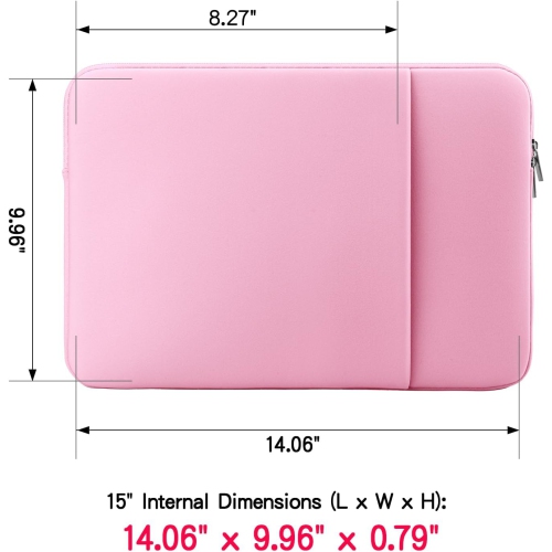 RAINYEAR 15 Inch Laptop Sleeve Protective Case Computer Bag Zipper Soft Cover with Pocket & Accessories Pouch,