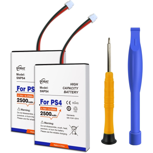 2pcs manette PS4 y, 2500&nbsp;mAh haute capacité, Compatible pour PS4 Pro Slim Controller 2016 CUH-ZCT2