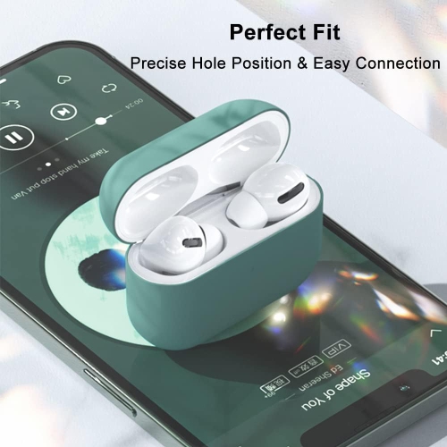 Silicone Case Cover for Airpods Pro with Carabiner,Protective Soft TPU Skin Case Waterproof Shockproof Cover