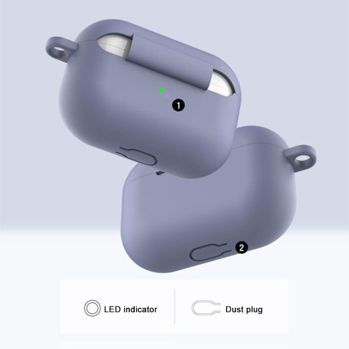 Silicone Case Cover for Airpods Pro with Carabiner,Protective Soft TPU Skin Case Waterproof Shockproof Cover