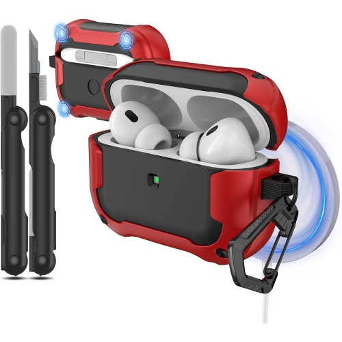 Case for Airpods Pro with Keychain & Cleaing Kit, Full-Body Protective Cover
