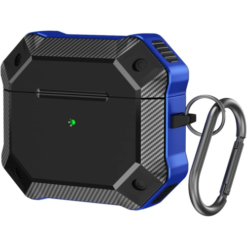 Cover Compatible with AirPods 3rd Generation, PC + TPU Protective Case with Metal Hook Compatible