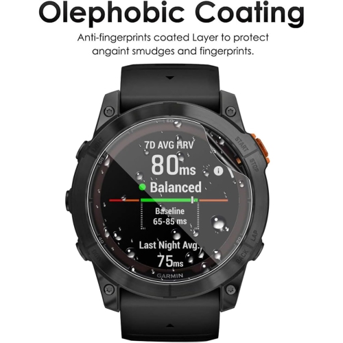 3 Pack Screen Protector for Garmin Fēnix® 7X Pro 51mm, Flexible Soft TPU HD Clear Anti-Scratch Film Max