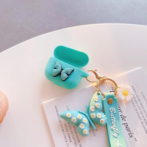 Compatible with AirPods 3 Case Butterfly, Silicone Cartoon 3D Cover for AirPod 3 Case with Butterfly Keychain, Kids