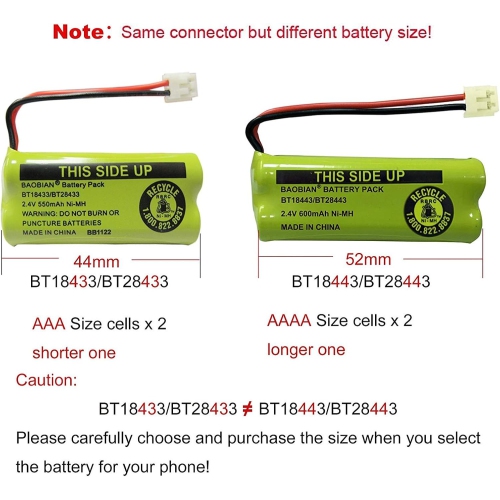 BT18433 BT28433 Cordless Phone y Compatible with AT&T/Lucent BT-18433 BT-184342 BT-28433 BT-284342