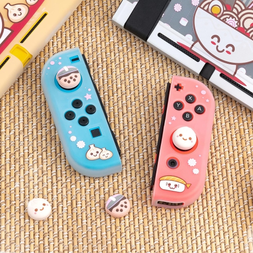 Boba Dumpling Thumb Grips | Cute Food Pork Bun Face Bubble Tea | Kawaii Japanese Button Joystick Cap Cover
