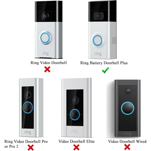 Silicone Skin Case Compatible with Ring y Doorbell Plus Cover, UV & Weather Protection for Ring Doorbell Cover