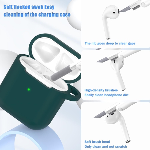 for AirPods Case Cover, Military Grade Anti-Fall Soft Silicone Shock-Absorbing Protective for AirPods 2&1