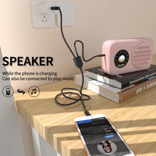 Audio Charging Cable 2in1 Car AUX Cord Compatible with Phone 12 11 SE XS XR X 8 7, Audio and USB A Charging Adapter