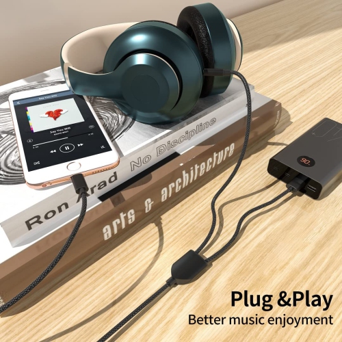 Audio Charging Cable 2in1 Car AUX Cord Compatible with Phone 12 11 SE XS XR X 8 7, Audio and USB A Charging Adapter