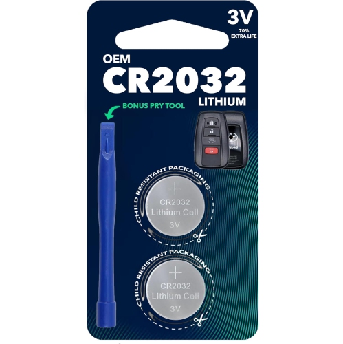 ASTROLIGHT  (2 Pack) Cr2032 2032 Smart Remote Key Fob Oem Y Fits Key Case Shell (2016-2021) for Toyota 86 Avalon C-Hr Camry