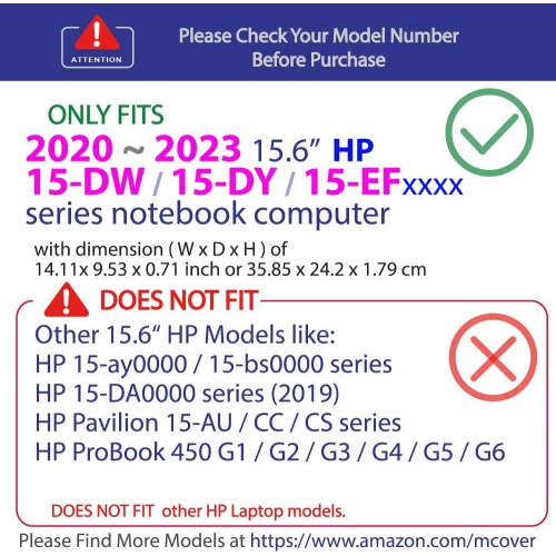 Case Compatible for 15.6-inch HP 15-DYxxxx / 15-EFxxxx /15-DWxxxx/HP 250 G8/G9 Series Notebook PC ONLY ( NOT