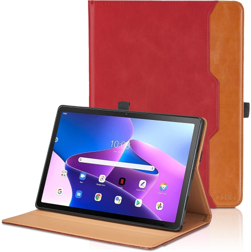 ODUIO  Case for Lenovo Tab M10 Plus 3Rd Gen 2022 10.6 Inch - [Hand Strap] Multi-Angle Viewing Stand Pu Leather Tablet Case