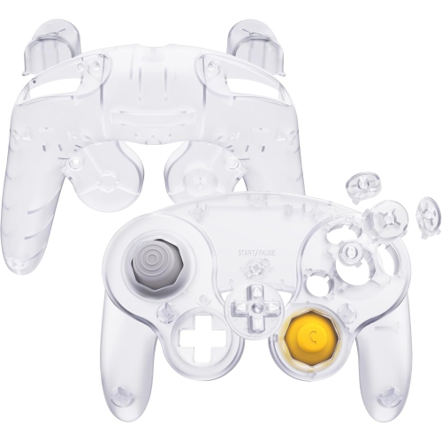 Clear Faceplate Backplate for Nintendo GameCube Controller, Custom DIY Replacement Housing Shell Cover