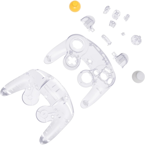 Clear Faceplate Backplate for Nintendo GameCube Controller, Custom DIY Replacement Housing Shell Cover