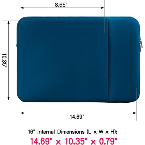 RAINYEAR 16 Inch Laptop Sleeve Protective Soft Case Padded Cover Carrying Bag with Front Pocket & Accessories Pouch,