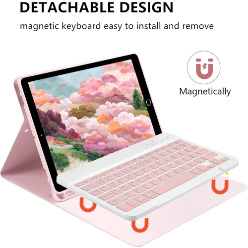 Colour Keyboard Case for Galaxy Tab S9 FE 10.9''/Tab S9 11"/ Tab S8 11"/Tab S7 11 inch, Magnet Detachable Keyboard