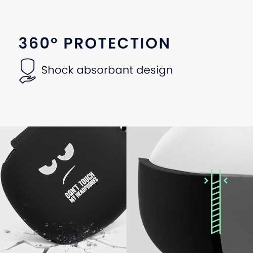 Silicone Case Compatible with Anker Soundcore P20i Case Cover - Don't Touch My Headphones White/Black/Black