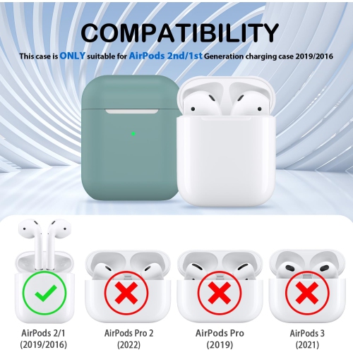for AirPods Case Cover, Military Grade Anti-Fall Soft Silicone Shock-Absorbing Protective for AirPods 2&1