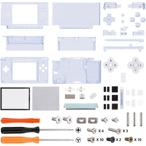 Clear Replacement Full Housing Shell for Nintendo DS Lite, Custom Handheld Console Case Cover with Buttons