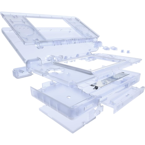 Clear Replacement Full Housing Shell for Nintendo DS Lite, Custom Handheld Console Case Cover with Buttons