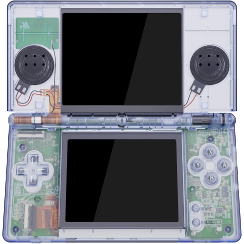 Clear Replacement Full Housing Shell for Nintendo DS Lite, Custom Handheld Console Case Cover with Buttons