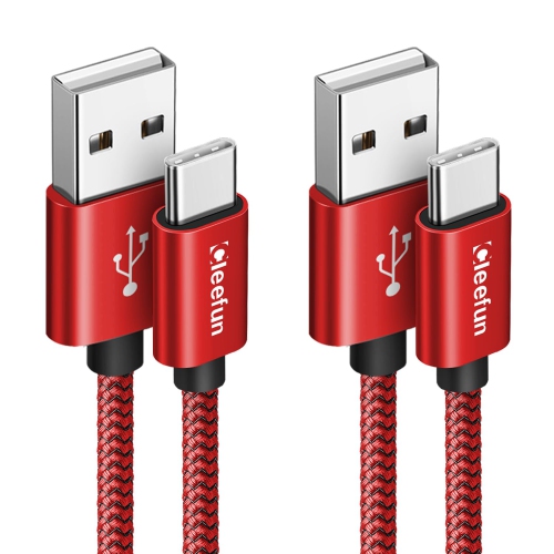 CLEEFUN  USB C Cable 3Ft, 2-Pack USB to USB C Cable Fast Charging Type C Charger Cord Braided for Iphone 15 Pro Max